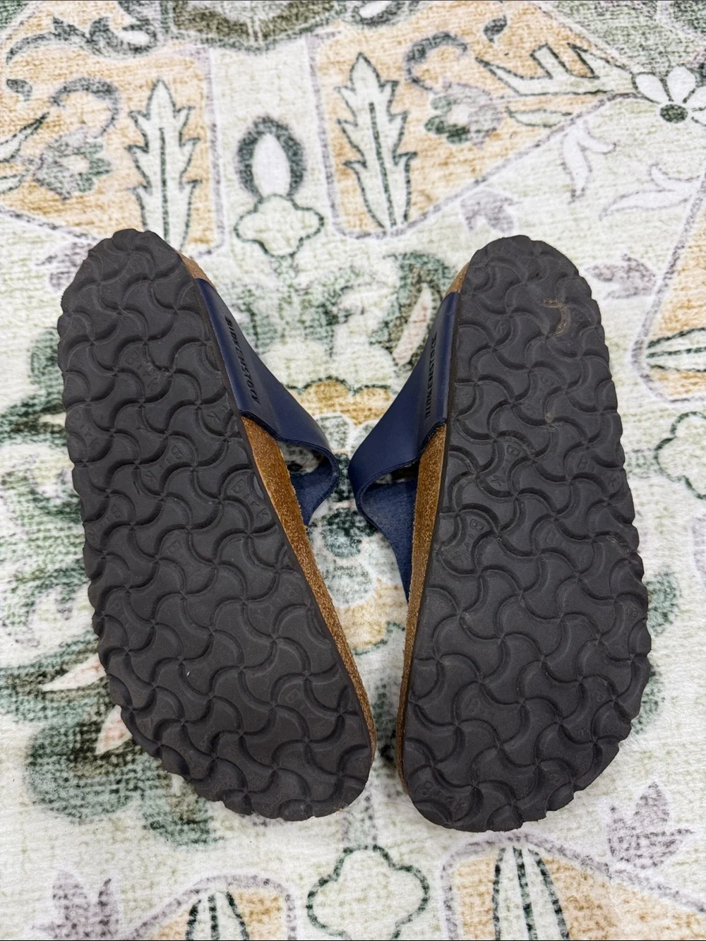 Birkenstock Blue T-Strap Gizeh Sandals